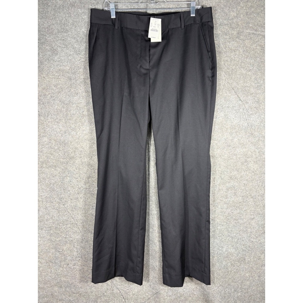 J.Crew Martie Pants Womens 14‎ Black Bi-Stretch Cotton Full Length F3733 New